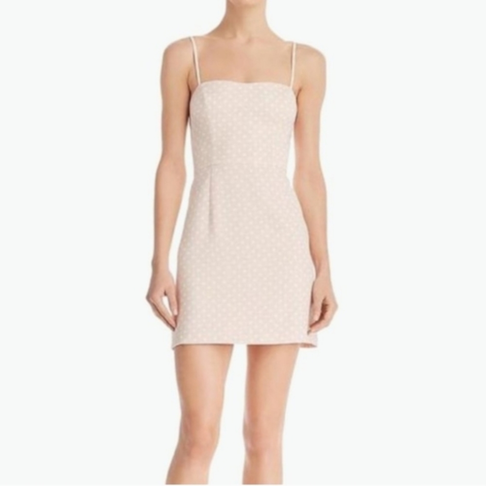 French Connection Polka Dot Whisper Strappy Dress Pink Size US 6 MSRP $148